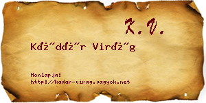 Kádár Virág névjegykártya