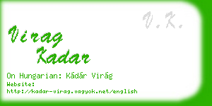 virag kadar business card